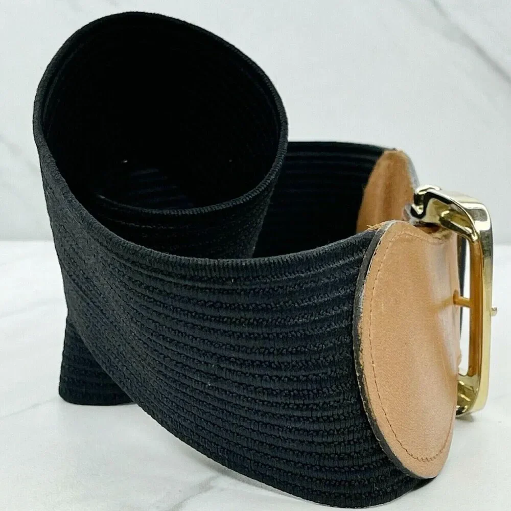 Vintage The Limited Stretch Belt Leather Trim Gold Hardware Medium (M) ✨